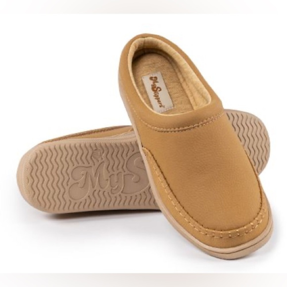 MY SLIPPERS All Season Women's Slip-On Slippers  in tan size 9